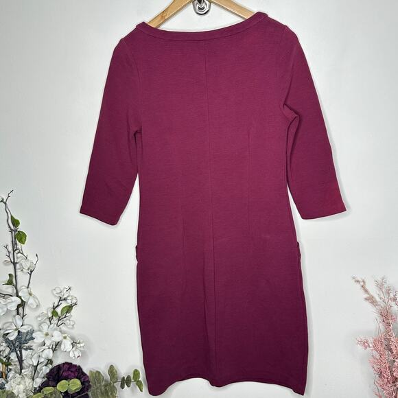 BODEN Jasmine Ottoman Shift Dress Mulled Wine Red Purple Sz 4 Regular {3W10} - Picture 3 of 5